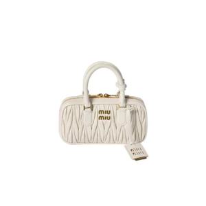 미우미우 아르카디 마테라쎄 나파 레더 미니백 화이트 5BP088-AN88-F0009