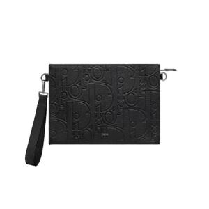 디올 A5 트라이앵글 파우치 디올 그래비티 레더 블랙 2ESCA483LLG-H00N