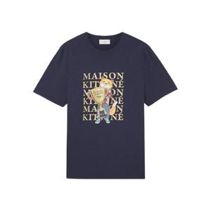 메종 키츠네 폭스 챔피온 레귤러 티셔츠 네이비 LM00123KJ0008-P480