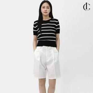 엘케이트 여자 반바지 여름 슬랙스 핀턱 스판 슬림 오비 팬츠 LHL003