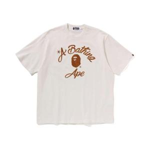 베이프 체인 스티치 컬리지 릴렉스드 핏 티셔츠 아이보리 0ZXTEM109344O