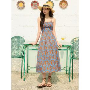 [올리브데올리브]백 트임 슬리브리스 슬림 롱 원피스 (OW5MO604)