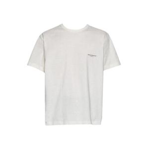 우영미 코튼 스퀘어 라벨 티셔츠 아이보리  23FW W233TS01702I