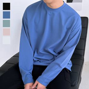[리빌모아]남자 무지 링클프리 라운드 긴팔 티셔츠 5C-TSA-Q070-