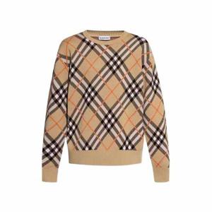 버버리 체크 니트 베이지 브라운 남성 8093497