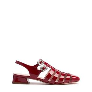 26 SS 로저비비에 여성 25mm Mini Tres Vivier 가죽 플랫 82I G0U022 TP720405317