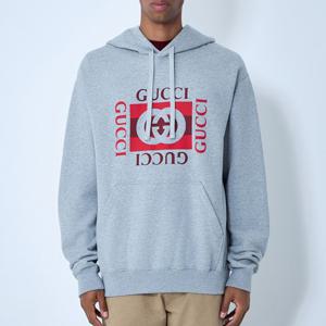 26 SS 구찌 GG 인터로킹 로고 모티프 프린트 코튼 후드 788771 XJHDP 1230