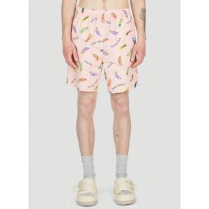 26 SS 휴먼메이드 남성 깃털 프린트 쇼츠 hmd0152007blk