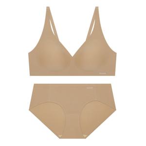 슬랜더 더블 볼륨 프리컷 브라 팬티 세트 - 베이지