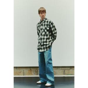 [플랙진]플랙 베이직 와이드 데님팬츠 K04 미드블루(PJTF5STK045)