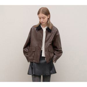 [시스티나]인조가죽 레더 카라 탈착 점퍼(AWWJPO31020)