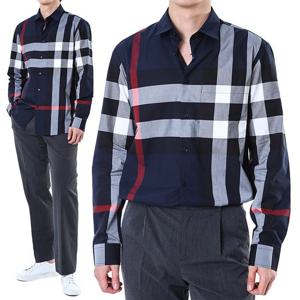 버버리 SUMMERTON 와이드 클래식체크 셔츠 네이비/8073216