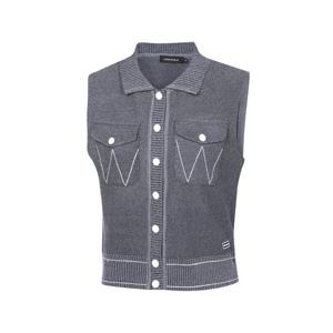 [와이드앵글]여성 CO 데님라이크 풀오픈 폴로베스트 WWM24K52N2