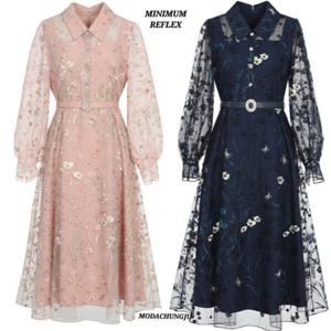 [미니멈]MD 카라넥  자수 럭셔리 원피스 MD MXBAWO3170 M_CJ