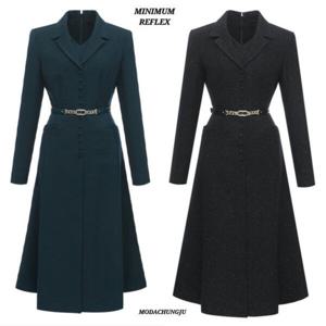 [미니멈]MD 레이어드 카라 브이넥  플레어 원피스 MD MXDAWO1120