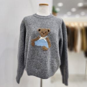 [나인스텝]라운드리본 곰니트 N24NW4416 GY_JJ