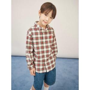 [빈폴키즈] [Reedition] 베이직 체크 셔츠  레드 (BI5864U036)