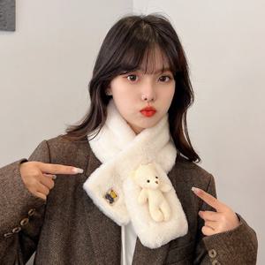 [루즈루나]트와즈 보들 소프트 따뜻한 숏머플러 여자 털목도리