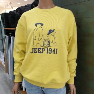 [지프]JP1TSU894 기획 테두리 곰 맨투맨 2024년 노랑 티셔츠_SC