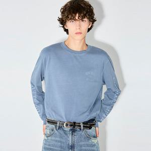 [버커루]남성 16수 싱글 루즈핏 다잉 아트웍 긴팔 티셔츠 B255TS330P