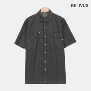 빌리버스 남자 데님 반팔 셔츠 청남방 BXR054