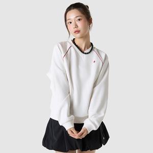 [르꼬끄공식] 여성 에센셜 브이넥 루즈 맨투맨 (QQ322LFS91)