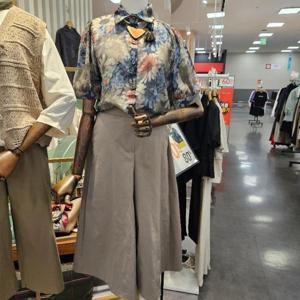 스테파니 HC11 퍼프소매나염블라우스 a25sh5307