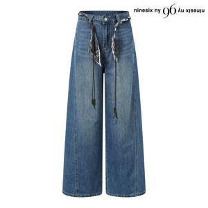 [나인식스뉴욕(영캐릭터)]빈티지 데님 벨티드 팬츠  NP3TA013L0