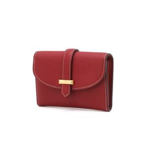 [헤지스/선물포장]레드 바장식 가죽 카드지갑HIHO5F271R2