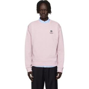 26 SS 겐조 남성 핑크 겐조 파리 보크 플라워 자수 스웨트셔츠 252387M204004