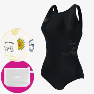 아레나 여성 수영복 플로우라인 원피스 U백 A5FL1LO01 BLK 가방 수모행거 증정