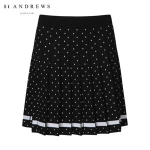 [세인트앤드류스] 여성 밑단 포인트 도트 플리츠 큐롯 스커트