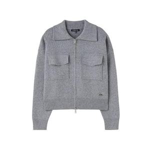 [랩]하이넥 투 포켓 집업 니트 AR1KG160