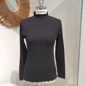 르피타 HC06 프릴 반목 폴라 니트(블랙) L254BSWA53