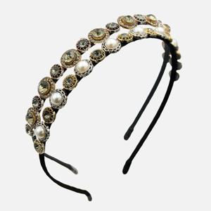 제이로렌 진주 큐빅 엠파이어 캐스팅 헤어밴드 H01457
