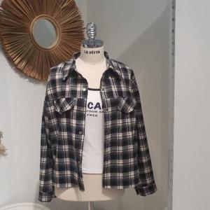 르피타 HC06 체크패턴 버튼 크롭 자켓(블랙) L254BSHA54