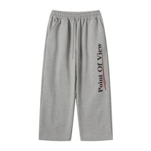 남자 겨울 레터링 기모 와이드 밴딩 팬츠 RM-PTK-Q066-회색