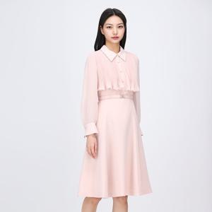 [케네스 레이디]플리츠 배색 카라 원피스 (EWOPPC01)