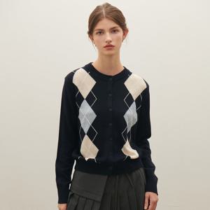 [SATIN] 아가일 라운드 가디건 O254T950