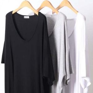 307D451S 빅사이즈미시옷 여성큰옷 딥 유넥 반팔티 실