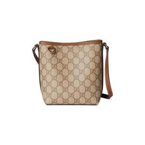 구찌 GG 엠블럼 나노 버킷백 베이지 다크 브라운 847090-FAEUC-9758