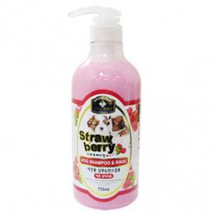 강아지미용 민감한 어린 강아지 딸기향 750ml 샴푸겸용 린스