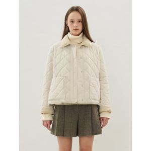 [올리브데올리브]코듀로이 카라배색 다이아 퀼팅 패딩점퍼 OP5WMA14