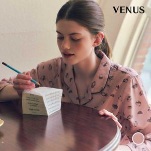 [비너스] 면 기모 고양이 나염 여성 파자마(VPA4552W)[VPA4552W]