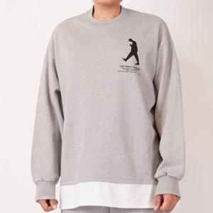 남자 스트릿 레이어드 긴팔 맨투맨 5C-TSA-Q095-그레이