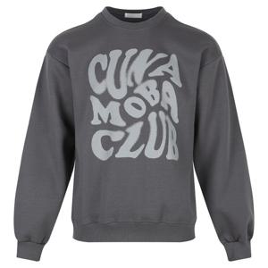 남자 겨울 세미 오버핏 기모 레터링 맨투맨 RB-TSK-Q061-먹색