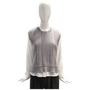 [페이지플린]라운드넥 글리터 패턴 니트 조끼 F5CVT002