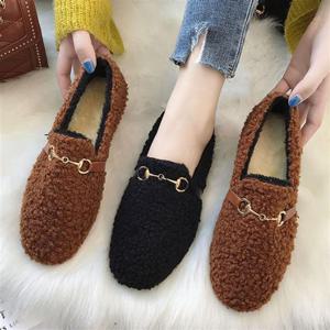 플랫 기모 겨울신발 2컬러 빅사이즈 뽀글이 안감 플랫슈즈