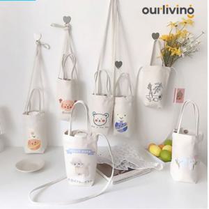 캔버스 드링크백 텀블러 캐리어 컵홀더 에코백