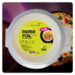 생활쏙 에어프라이어 종이호일 접시형 중형 100매 에어프라이어